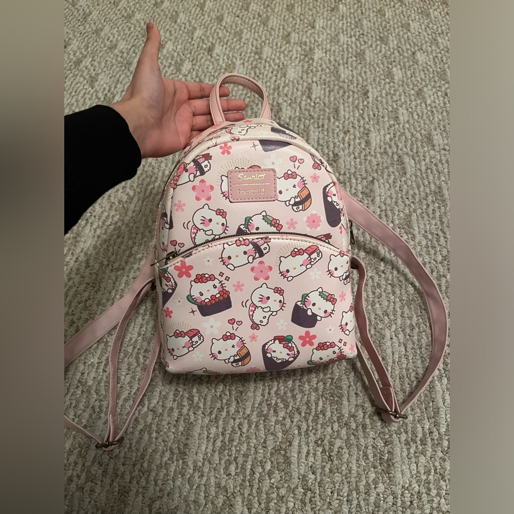 Loungefly Pink Hello Kitty Sushi Mini Backpack (USED)
